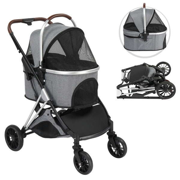 All-Terrain Foldable Pet Stroller - Heavy Duty Dog Stroller for Large Dogs & Cats