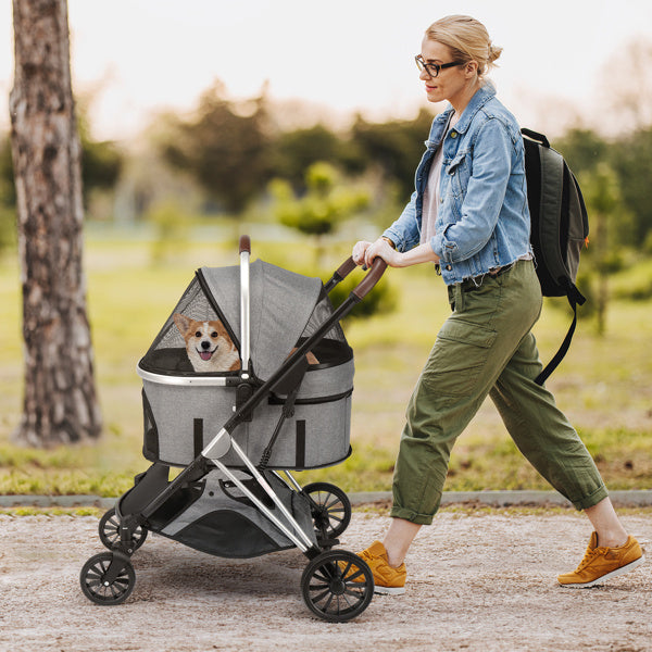 All-Terrain Foldable Pet Stroller - Heavy Duty Dog Stroller for Large Dogs & Cats