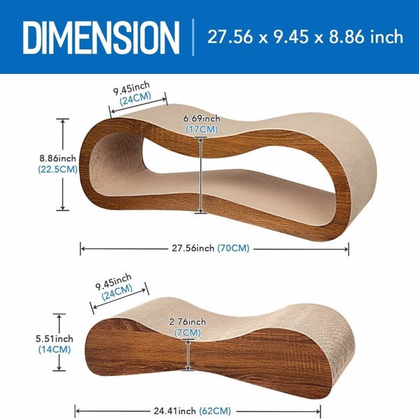 2-in-1 Cat Scratching Board Bed - Cardboard Scratcher Lounge for Indoor Cats