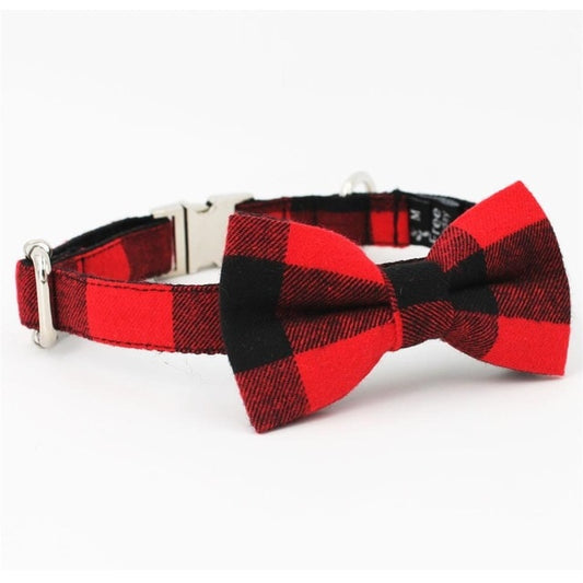 Plaid Valentine dog collar