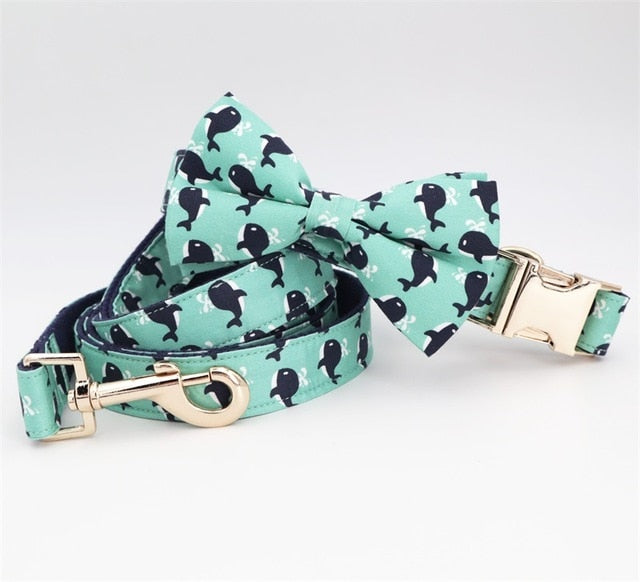 whale Dog Collar Bow Tie