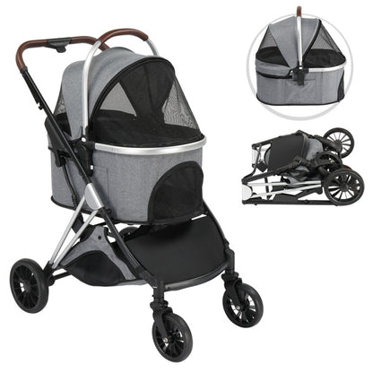 All-Terrain Foldable Pet Stroller - Heavy Duty Dog Stroller for Large Dogs & Cats