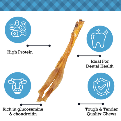 All-Natural Beef Y Tendon Dog Treats – High-Protein, Low-Fat Chews – Jumbo (10-Pack)