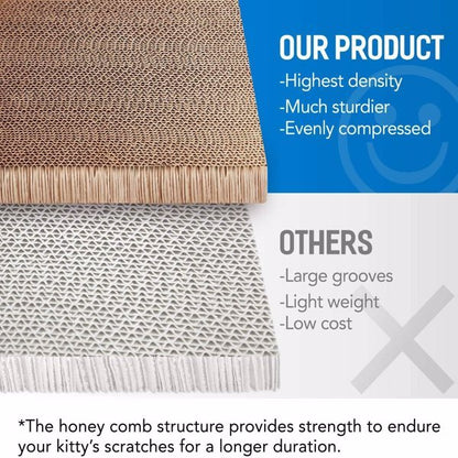 2-in-1 Cat Scratching Board Bed - Cardboard Scratcher Lounge for Indoor Cats
