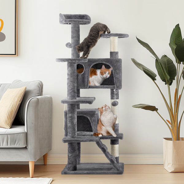 Multi-Level Cat Tower with Condo - Large Cat Tree Climbing Frame for Indoor Cats