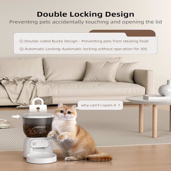 Smart WiFi Automatic Cat Feeder - App Controlled Pet Food Dispenser with Timer