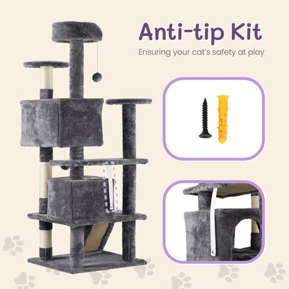 Multi-Level Cat Tower with Condo - Large Cat Tree Climbing Frame for Indoor Cats