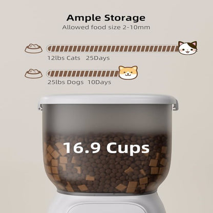 Smart WiFi Automatic Cat Feeder - App Controlled Pet Food Dispenser with Timer