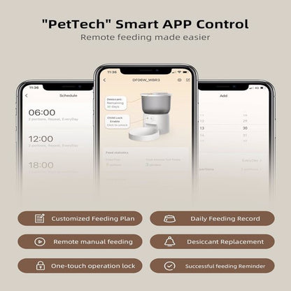 Smart WiFi Automatic Cat Feeder - App Controlled Pet Food Dispenser with Timer