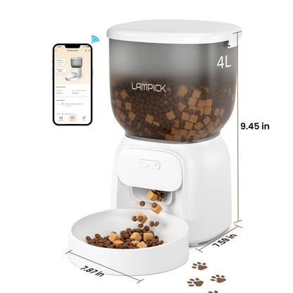 Smart WiFi Automatic Cat Feeder - App Controlled Pet Food Dispenser with Timer