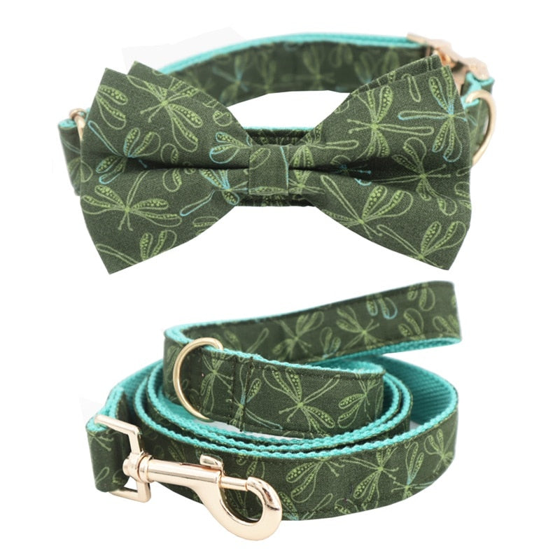 dragonfly dog collar set