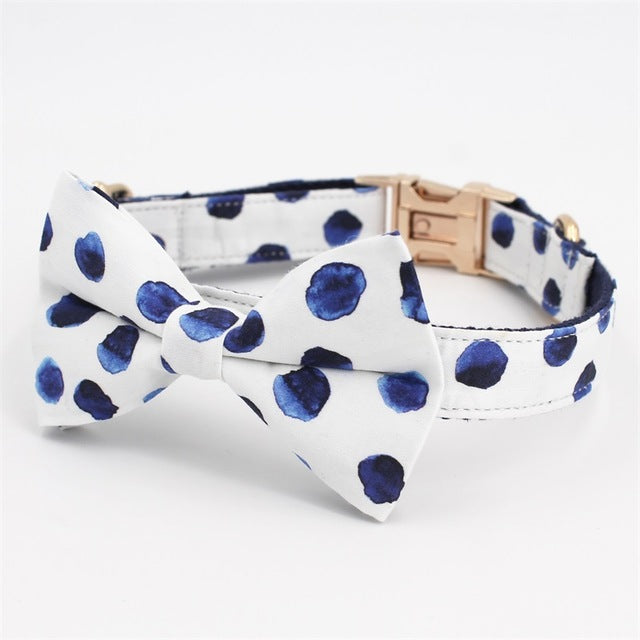 Floral Dog Collar Bow Tie